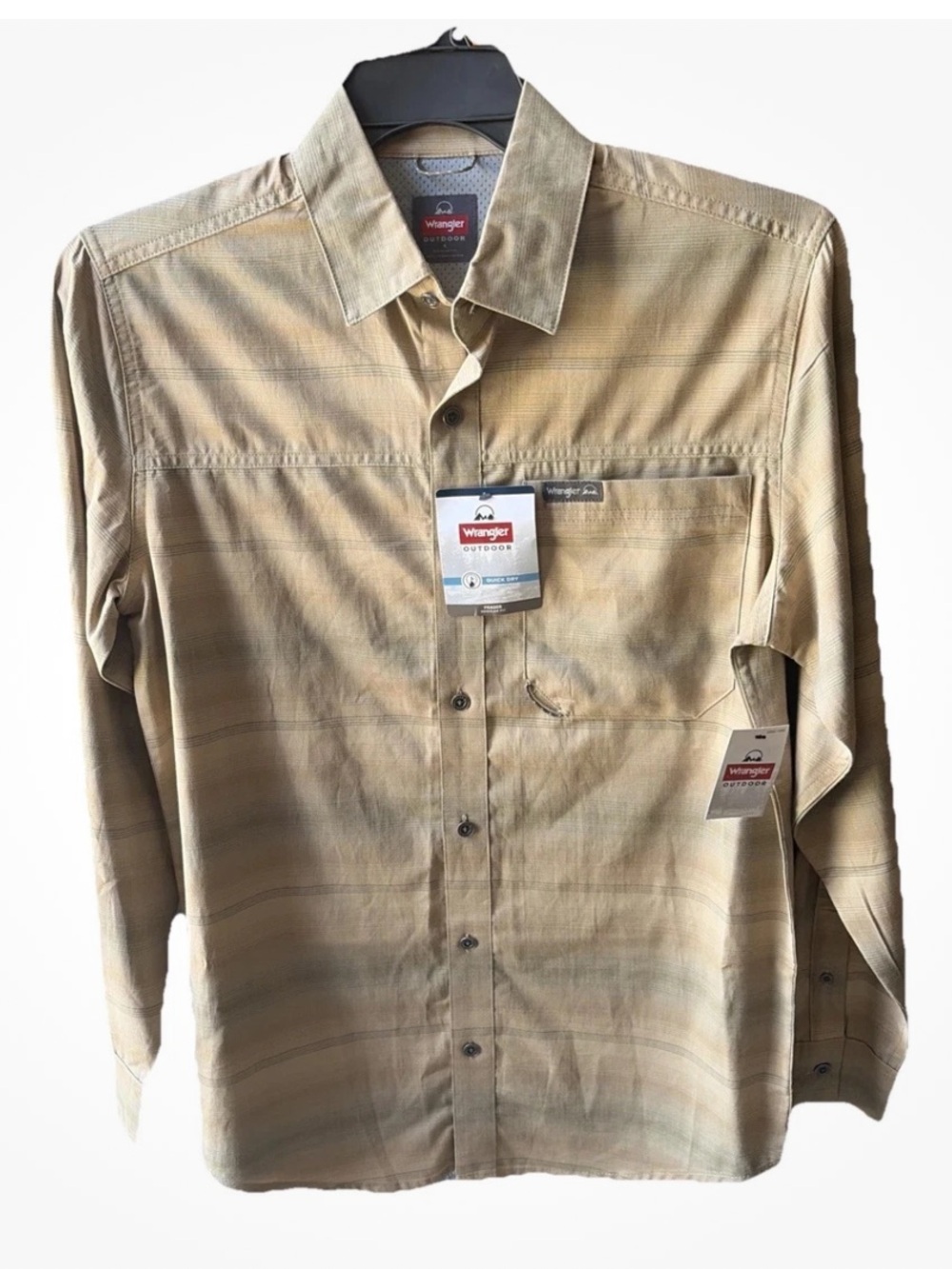 Wrangler Men’s Light Tan Button-Up Shirt Jacket